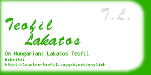 teofil lakatos business card